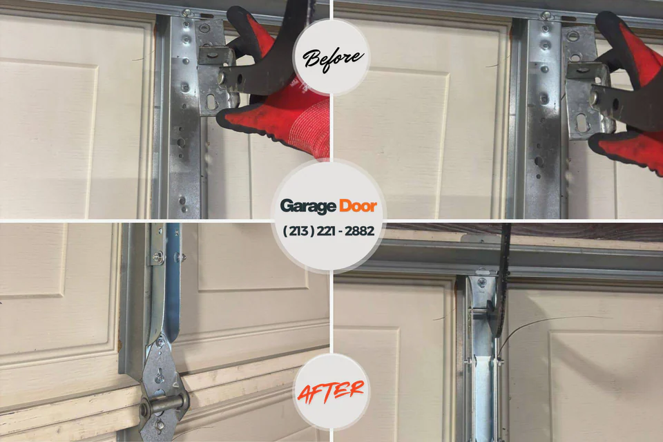 Before and after: garage door repair Greystone Hills Boonsboro